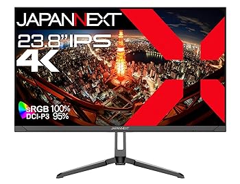 【中古】JAPANNEXT 23.8インチ IPSパネル搭載 4K(3840x2160)解像度 液晶モニター JN-IPS2380UHDR HDMI DP HDR sRGB:100% DCI-P3:95%【2年保証】