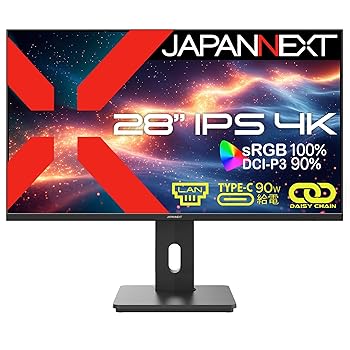 【中古】JAPANNEXT 28インチ IPSパネル搭載 4K(3840x2160)解像度 液晶モニター JN-IPS28U-HSPC9-DL HDMI DP USB Type-C(最大90W給電) LAN HDR sRGB:100% 【中古】JAPANNEXT 28インチ IPSパネル搭載 4K(3840x2160)解像度 液晶モニター JN-IPS28U-HSPC9-DL HDMI DP USB Type-C(最大90W給電) LAN HDR sRGB:100%