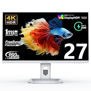 【中古】INNOCN 27インチ ゲーミングモニター, 4K UHD, 160Hz, 1ms応答速度, Type-C 90W対応 【中古】INNOCN 27インチ ゲーミングモニター, 4K UHD, 160Hz, 1ms応答速度, Type-C 90W対応