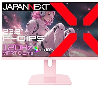 【中古】【未使用】【ピンクモデル】JAPANNEXT 23.8インチ IPSパネル搭載 120Hz/0.5ms(MPRT)対応 フルHD(1920x1080)解像度 ゲーミングモニター JN-IPS238G120F-PK H