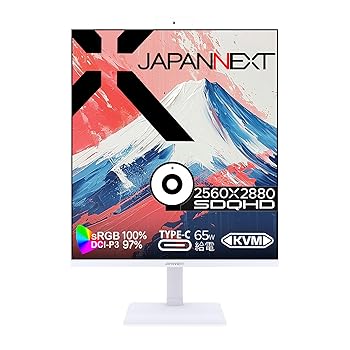 【中古】JAPANNEXT 27.6インチ IPSパネル搭載 SDQHD(2560x2880)解像度 縦長液晶モニター JN-IPS276SDQHD-HSPC6-CMS HDMI DP USB Type-C(最大65W給電) HDR