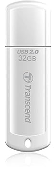 【中古】Transcend USBメモリ 32GB USB 2.0 キャップ式 ホワイト (無期限保証) TS32GJF370