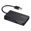 【中古】【未使用】バッファロー BUFFALO USB2.0 マルチカードリーダー ケーブル収納モデル ブラック BSCR308U2BK コンパクトフラッシュ パソコン対応(2)