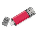 【中古】【未使用】RAOYI TypeC USBメモリ 32GB USB3.0 タイプCフラッシュドライブ 2in1 高速デュアルフラッシュディスク(TypeC+USB3.0) OTG キャップ式 (赤)(2)