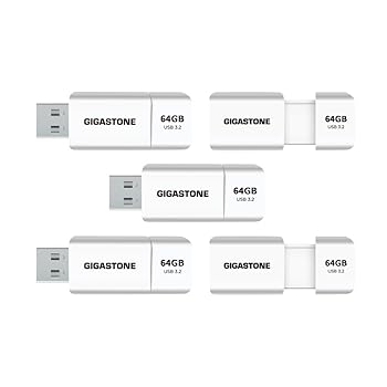 【中古】【未使用】Gigastone Z60 USBメモリ 64GB 5個セット, USB3.2 Gen1 メモリスティック 高性能 Flash Drive USB 2.0/USB 3.0/USB 3.1 にも対応