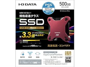 šI/Oǡ USB 3.1 (Gen1)б դݡ֥SSD 500GB SSPH-UA500R