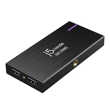 楽天AJIMURA-SHOP【中古】【未使用】j5create HDMI キャプチャーボード 4K30fps 録画配信 4K60Hz 無遅延パススルー HDR対応 Power Delivery 60W対応 コールドシュー1/4ネジ穴 LED表
