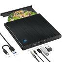 【中古】【未使用】Yisjek 外付け CD DVD ドライブ USB 3.0 タイプ C CD DVD プレーヤー オーディオ/USB ポート/電源ケーブル付き DVD ドライブ 外付け 読み取り/書