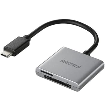 【中古】バッファロー BSCR110U3CSV(シルバー) USB Type-C接続カードリーダー/ライター