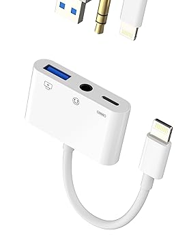 【中古】Lightning usb変換ケーブル USB3.0 OTG 3.5mm Auxイヤホン ジャック アダプター 同時 きゅうそく充電 (3in1)分岐アクセサリーUSB-A カメラ デー 【中古】Lightning usb変換ケーブル USB3.0 OTG 3.5mm Auxイヤホン ジャック アダプター 同時 きゅうそく充電 (3in1)分岐アクセサリーUSB-A カメラ デー