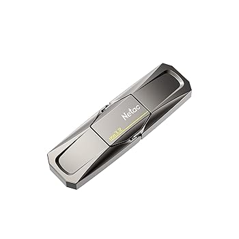 【中古】【未使用】Netac 外付け SSD 128GB USB3.2Gen2 Type C&Type A両対応 読込速度550MB/秒 超小型亜鉛合金筺体50g 低温動作、傷に強くいポータブルSSD・ ガンメ