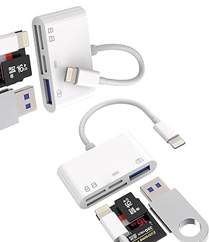 【中古】【未使用】Lightning SDカードリーダー マイクロsd 4 in 1 変換 アダプター(2個セット) USB3.0 Micro SD 同時高速充電 OTG カメラ TF 写真データ 転送 フラ