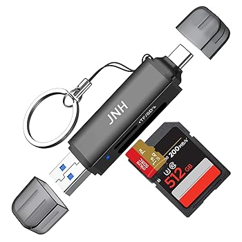 【中古】【未使用】JNH カードリーダー CR-UD201 USB 3.2 DDR200モード 最高190MB/s 超高速転送 Type-C OTG対応 2-in-1 SDXC microSDXC カードリーダー Android ス