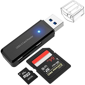 【中古】SZSL USB 3.0ポータブルカードリーダー超小型2枚のカード高速転送対応各種SD+TF高速カード（ブラック）