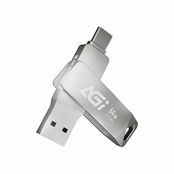 【中古】AGI USBメモリ 64GB USB3.2 GEN1 USB Type-C/Type-A 最大読み取り速度 120MB/s 外付けメモリ iPhone/iPad/Android/PCなど複数のデバイスのデータ