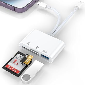 【中古】iPhone SDカードリーダー 5-in-1 Lighting/Type C to USB変換アダプタ 0TG機能 設定不要 写真/ビデオ 高速伝送 双方向転送 カメラリーダー iPhon 【中古】iPhone SDカードリーダー 5-in-1 Lighting/Type C to USB変換アダプタ 0TG機能 設定不要 写真/ビデオ 高速伝送 双方向転送 カメラリーダー iPhon