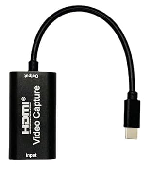 Liquid Crystal Protector - 【中古】【未使用】【Amazon限定】ブラック USB-C & HDMI 変換アダプタ キャプチャーボード HDMI キャプチャーボード HD画質録画 HD1080P/4Kパススルー機能 HDMI ビ