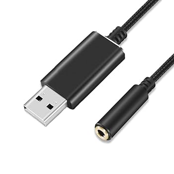 FRONTIER - 【中古】【未使用】usb to 3.5mm オーディオケーブル イヤホンジャック 変換アダプタ USBオーディオ変換アダプタ USB外付け サウンドカード USBポート-3極（TRS）/4