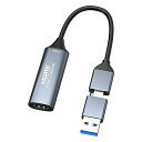 【中古】SensaBliss HDMI キャプチャーボード 4K 30Hz HDMI USB 2.0/Type C 2in1 ビデオキャプチャー 低遅延 USB 変換 小型軽量 ゲーム実況生配信/ビデオ