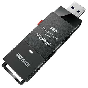 【中古】バッファロー SSD 外付け 2.0TB USB3.2 Gen2 読込速度 1050MB/秒 スティック コンパクト 小型 Type-Cアダプター付属 SSD-SCH2.0U3-BA