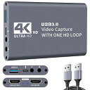 【中古】【未使用】C.CURTING 4K@60Hz HDMI キャプチャーボード USB3.0 60FPS ゲームキャプチャー ビデオ フルHD ビデオキャプチャー 内蔵 ゲーム実況生配信、会議