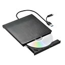 【中古】外付けDVDドライブ 高速読取・書込対応 8X DVD & 24X CD バスパワー給電 USB 2.0/3.0 & Type-C両対応 光学ドライブ コンパクト設計 (ブラック)(2)