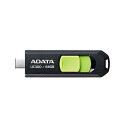 【中古】【未使用】【エイデータ】 USBメモリ UC300 ブラック/グリーン 64GB USB Type-C 最大読込速度100MB/秒 ACHO-UC300...