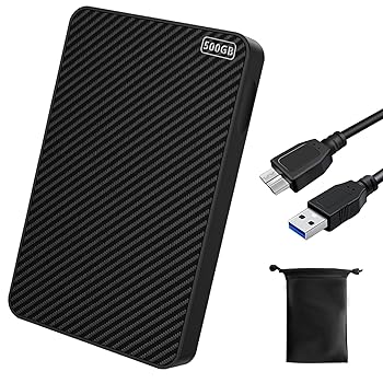 【中古】外付けハードディスク 外付けHDD 500GB テレビ録画 超高速データ転送 超薄型 2.5インチ USB3.0に対応 /PC/TV/Mac/PS4/PS5/XBox 携帯便利 収納袋