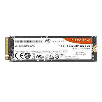【中古】Seagate FireCuda 520 M.2 内蔵SSD【データ復旧3年付】 1TB PCIe Gen4x4 3D TLC 正規代理店品 5年保証 ZP1000GM3A002