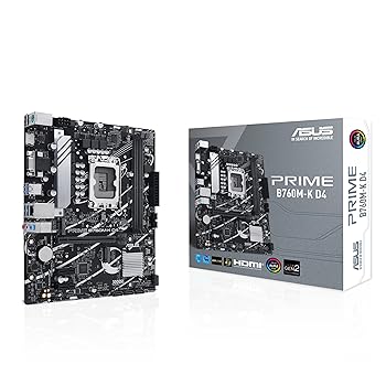 AJIMURA-SHOPで買える「【中古】ASUS Prime B760M-K D4 Intel? B760 (LGA 1700(第13世代と第12世代 mATXマザーボード、PCIe 4.0、PCIe 4.0 M.2スロット2つ、DDR4、Realtek 2.」の画像です。価格は37,380円になります。