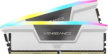 【中古】CORSAIR DDR5-5200MHz デスクトップPC用メモリ VENGEANCE RGB DDR5シリーズ Intel XMPメモリキット 64GB ホワイト [32GB×2枚] CMH64GX5M2B5200C