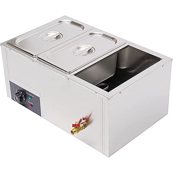 【中古】【未使用】電気フードウォーマー、3パン業務用フードウォーマー、850W電気スチームテーブル温度調節可能、ケータリングやレストラン用のステンレススチール