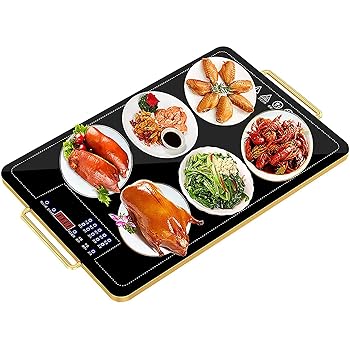 【中古】電気保温トレイ、食品およびプレート保温トレイ、インテリジェントフードウォーマー、多機能ホットプレート、タッチコントロール、耐熱食器用温