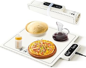 【中古】【未使用】[Miflaier]食品保温プレート【防水・防汚・耐油】卓上保温プレート 電気保温トレイ 折りたたみ式 60〜100°C 3段階温度設定 3段階タイマー チャ(2)