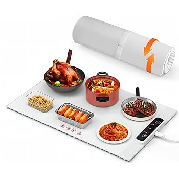 Rakuten - 【中古】ホットプレート 食品保温プレート 食品用電気保温トレイ 折りたたみ式 多機能食品断熱ボード フードウォーマー 60℃/80℃/100℃ 温度調節可 フル