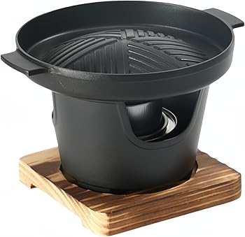 【中古】Breaklock一人焼肉コンロ 卓上グリル 一人用 丸型 専用木台付き 家庭用 業務用 ホームパーティー グリルパン 焼肉プレート アルミ製 直火 ノンス 【中古】Breaklock一人焼肉コンロ 卓上グリル 一人用 丸型 専用木台付き 家庭用 業務用 ホームパーティー グリルパン 焼肉プレート アルミ製 直火 ノンス