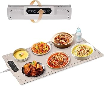 【中古】【未使用】PpzhenN 食品保温プレート 料理保温シート 電気 フードウォーマー 電気保温トレイ 折り畳み温める保温器 加熱ボード 多機能食品断熱ボード 食事