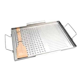 【中古】【未使用】ストーブトップグリドル-43x29.2x2cmユニバーサールフラットトップグリドルプレート|ハンドル付きのノンスティックグリッドルステンレス鋼サービ