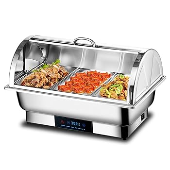 【中古】ビュッフェサーバー 13.5L 業務用電気フードウォーマー 電気加熱ビュッフェ式コンロ 湯煎式 温度制御 保温ミールストーブ ホットプレート フード