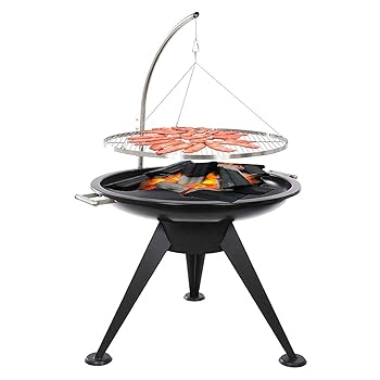 【中古】【未使用】パティオ炭三脚ハンギンググリル、キャンプファイヤーピット、キャンプファイヤーク..