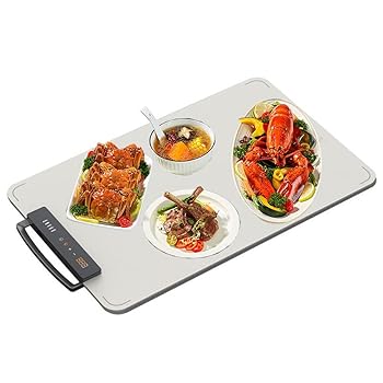 【中古】【未使用】電気温めトレイ、8MM折りたたみ式電気加熱トレイ、40-100℃7速ギア調節可能な温度制御付き折りたたみ式温めトレイ、レストラン、ホームパーティ