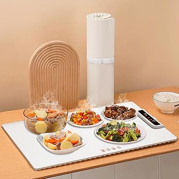 樂天商城 - 【中古】【未使用】EEYZD ポータブル高速熱伝導性シリコントレイ、折りたたみ式で温度調整可能なスマート加熱食品プレースマット、多機能電気食品ウォーマー,イ、家
