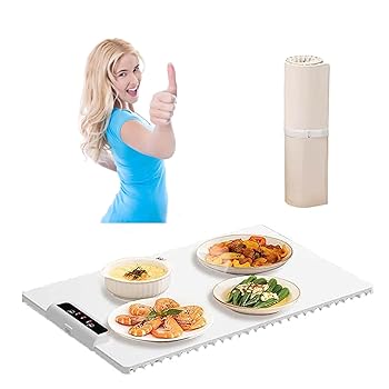 【中古】【未使用】MOFGOE 1ビュッフェパーティー用折りたたみ式食品保温トレイ、温度調節可能なフードウォーマー、食品用のポータブル電気保温トレイ、休日や娯楽(2.0)