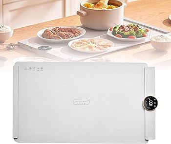 【中古】食品を温かく保ちます 完璧な加熱トレイ、温度調節可能な折りたたみプレート用加熱プレート、滑り止めおよび火傷防止パネル、高速加熱
