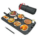 【中古】iTRUSOU 食品保温トレイ、電気加熱プレート、熱盤、マルチ機能保温板、折りたたみ可能、温度調節7段階、8時間タイマー機能、摂氏(°C)・華氏((2)