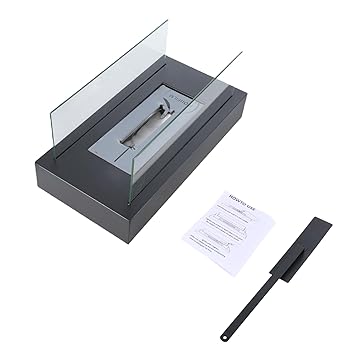 【中古】パティオや屋内で楽しむための実用的な長方形の卓上ファイヤーピット多機能卓上ファイヤーピット