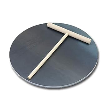 乐天商城 - 【中古】ZEOOR クレープ鉄板 クレープメーカー クレープ焼き器 板厚6mm 直径250mm 25cm ミニトンボ付き