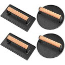 【中古】【未使用】Leonyo Smash Burger Press, 4pcs Bacon Press for Griddle, Round Cast Iro...