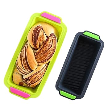 【中古】【未使用】焼き型 ミニバゲットベーキングトレイ、シリコーンパン金型ノンスティック長方形パンベーキングパンケーキベーキングパンのカビ 多機能 (色 : Bl