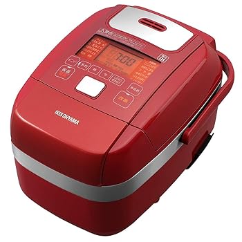 【中古】アイリスオーヤマ 炊飯器 3合 圧力IH式 メタリックレッド 圧力IH式 銘柄炊き分け機能 極厚火釜 蒸しプレート付き 玄米 赤 デザイン RC-PH30-R